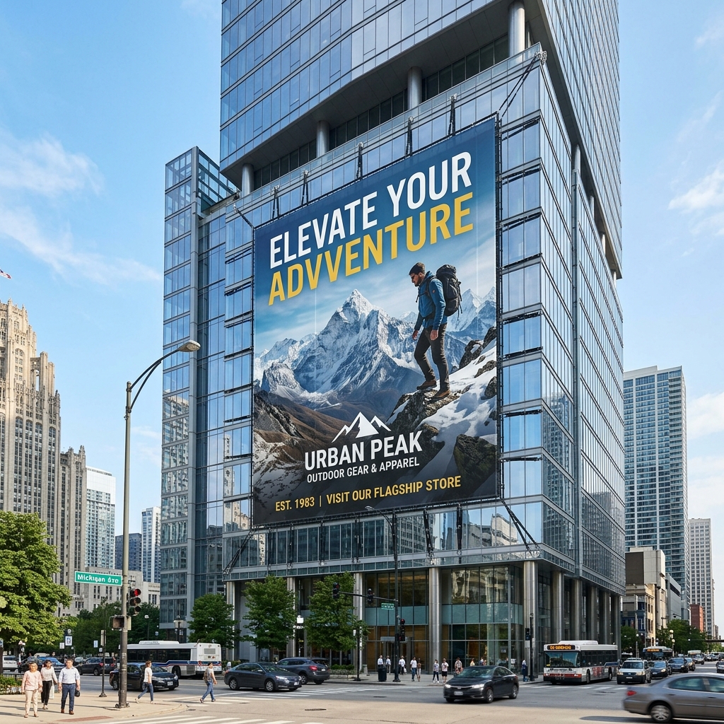 Giant large format advertising banner