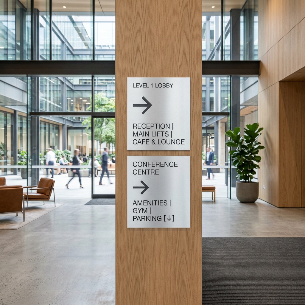 Wayfinding directional signboards